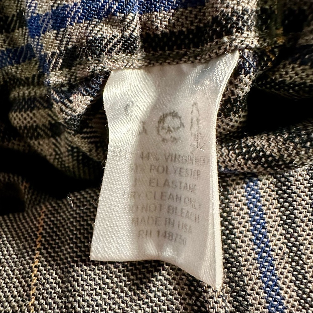 Sea New York ‘Rowan’ Track Pants in Taupe Brown Plaid Virgin Wool-Blend Size 2 - Picture 13 of 16